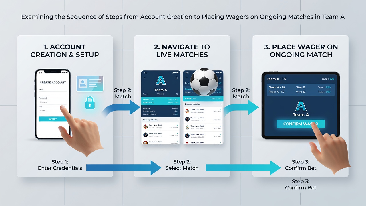 Smartphone screen showing live betting interface with soccer match odds and wager placement options