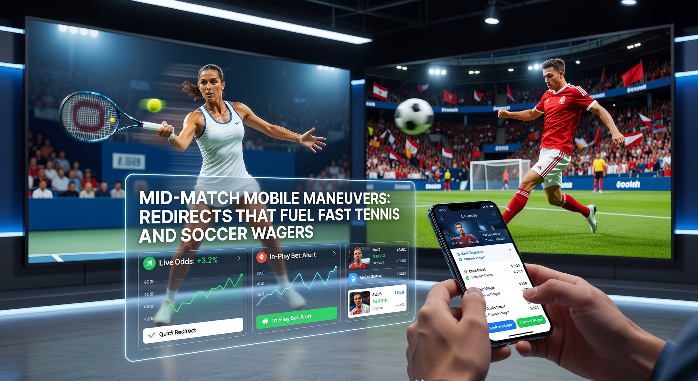Smartphone displaying live tennis match odds with quick bet redirect options mid-point
