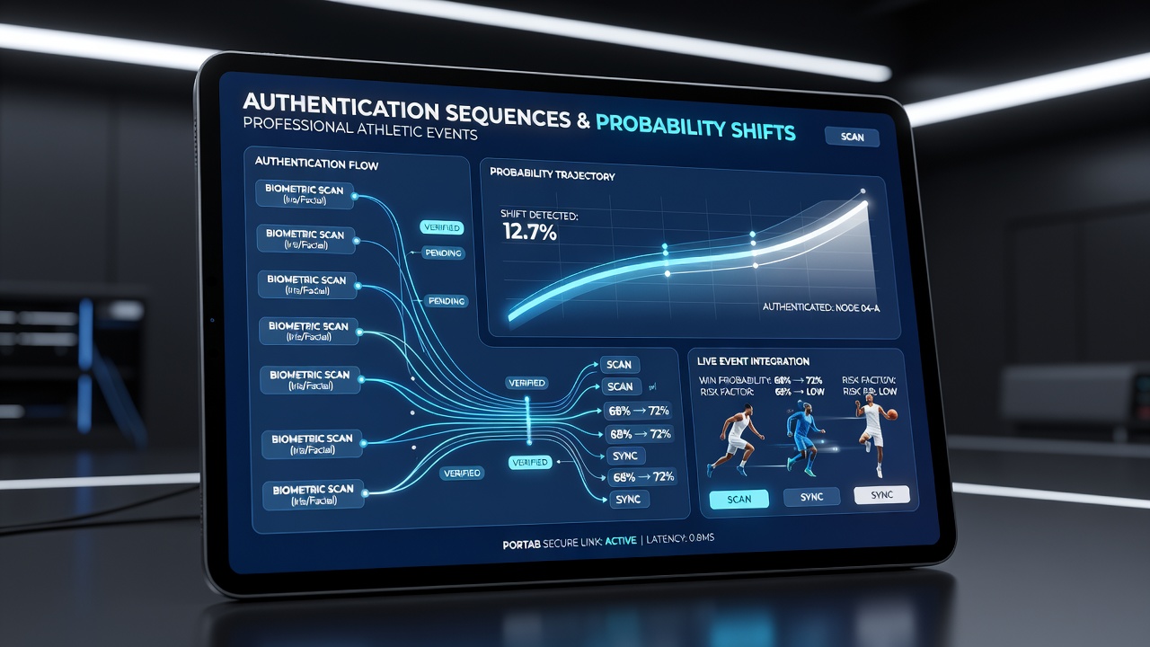 Close-up of smartphone interface showing live probability adjustments during a professional soccer match with authentication status indicator