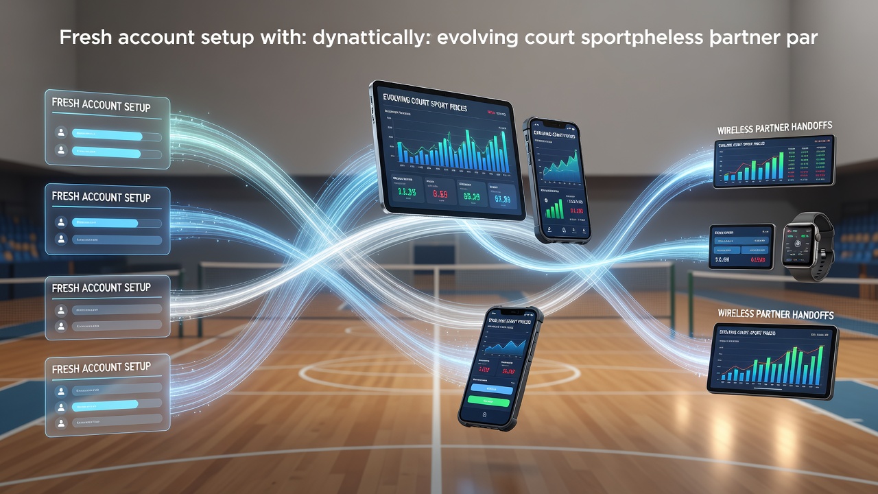 Mobile device screen showing account setup interface with court sport price feeds