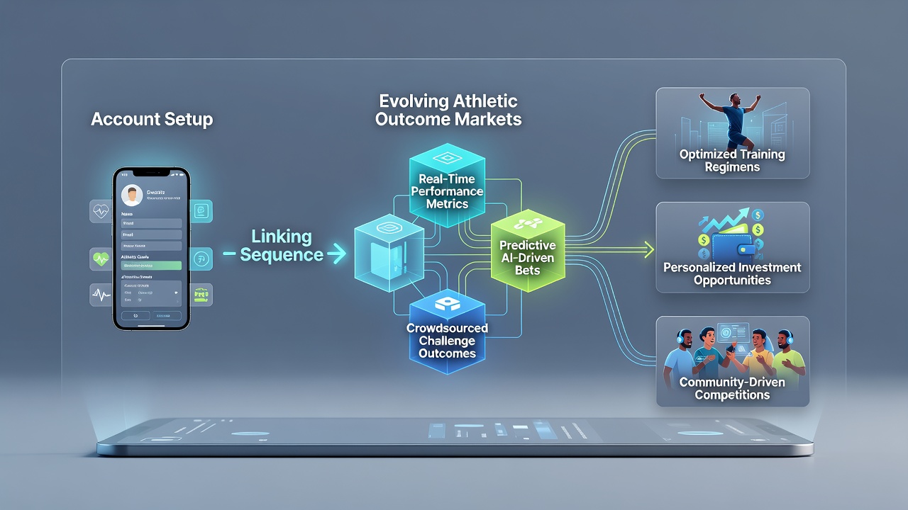 Smartphone screen displaying evolving athletic outcome markets after account activation